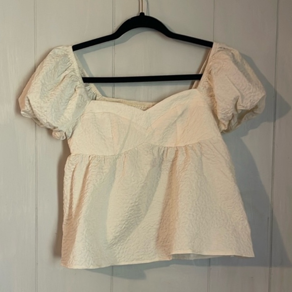 Cream Puff Sleeve Women's Top